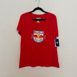 Red V-Neck Red Bull New York T-Shirt New With Tag